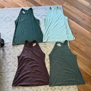 Women's Tank Top Set - Greens & Brown